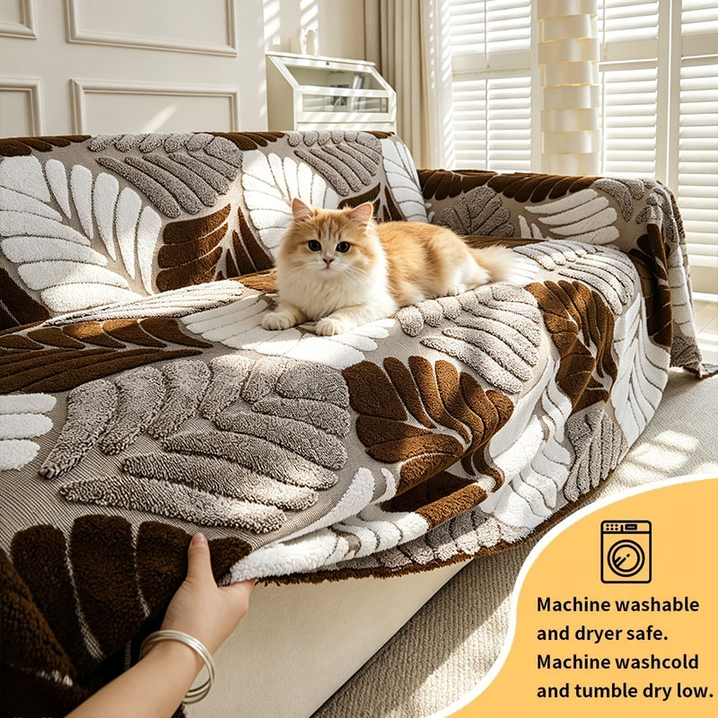 Textured Throw Natural - 1 Stück zweifarbiger, dreidimensionaler Sofabezug, der