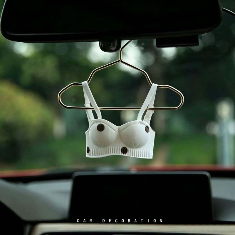 Interior Design Years - Mini-Dessous-Auto-Ornament, niedliches BH-Design-Rückspiegelanhänger, lustige ästhetische Auto-Innendekoration,