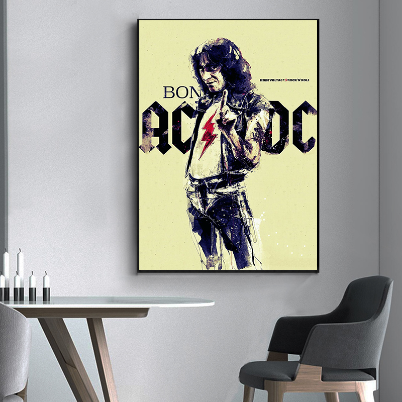 Ac_dc band leinwand kunst retr – Interior Design Sketch Bewertung und Preis