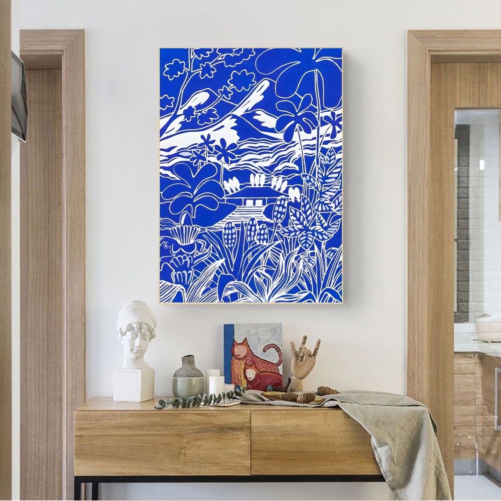 Abstrakte klein blau einfache  – Interior Design Sketch Bewertung und Preis