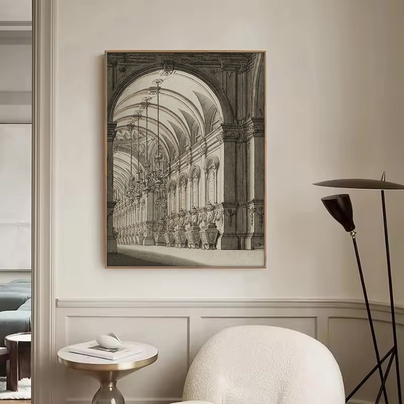 Vintage-Zeichnung, Skizze, geo – Interior Design Sketch Bewertung und Preis