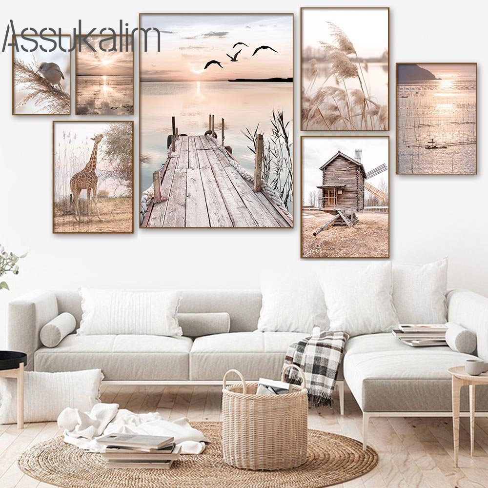 Landschaft Beige Wand Kunst Fa – Interior Design Sketch Bewertung und Preis